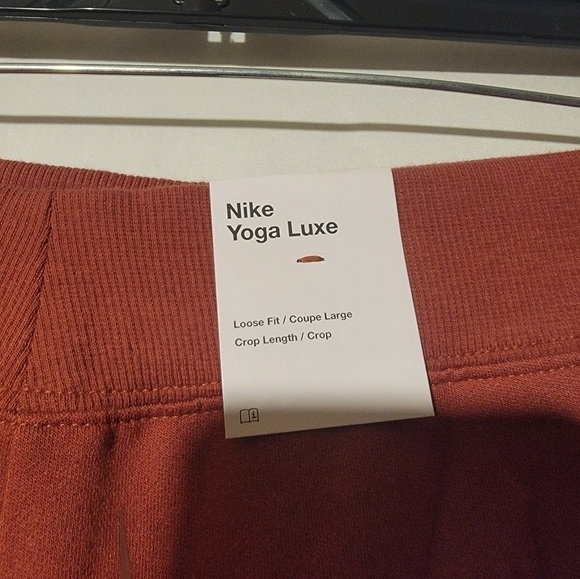 Nike Yoga Luxe Cropped Fleece Pants Women's Training Brown DA0776 Size Small - Picture 5 of 6